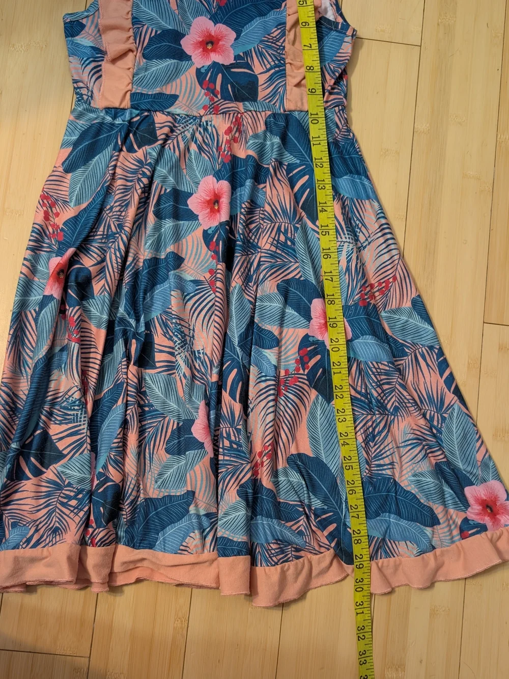 Patpat Tropical Floral Ruffle Crisscross Back Summer Sundress Vacation Sz 8-9 Yr